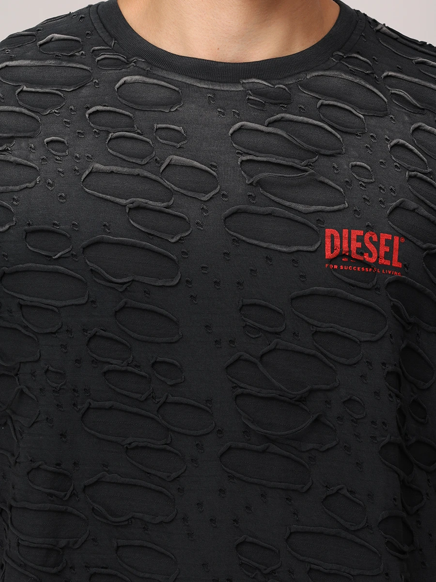 Футболка хлопковая DIESEL A17647-0SLBS-9XX Черный  Фото 5