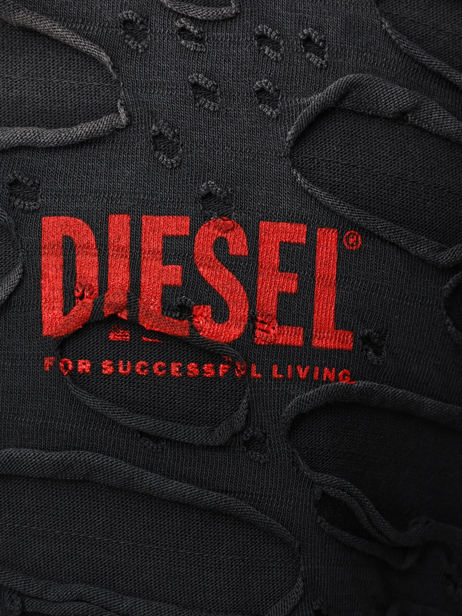 Футболка хлопковая DIESEL A17647-0SLBS-9XX Черный  Фото 6