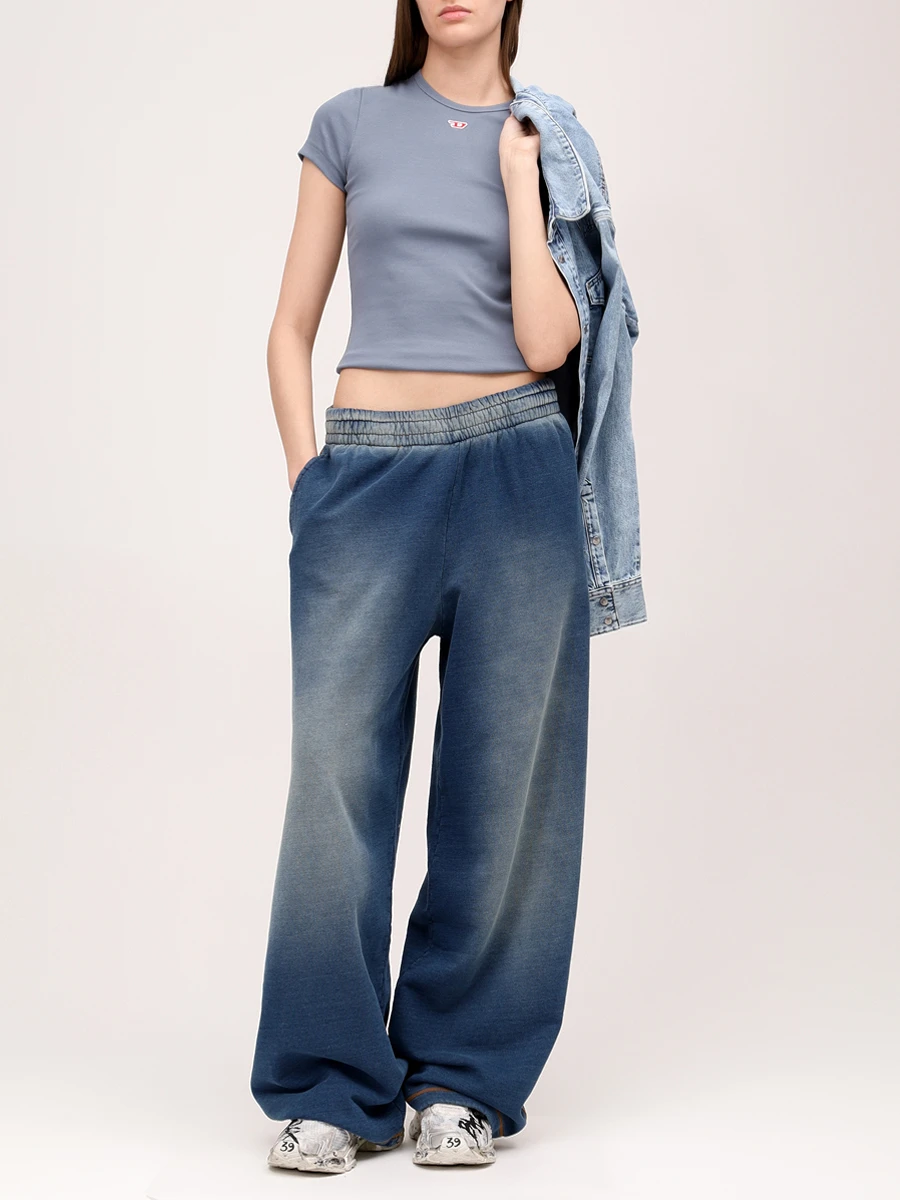 Футболка хлопковая DIESEL A14961-0EJAI-89M Голубой  Фото 2