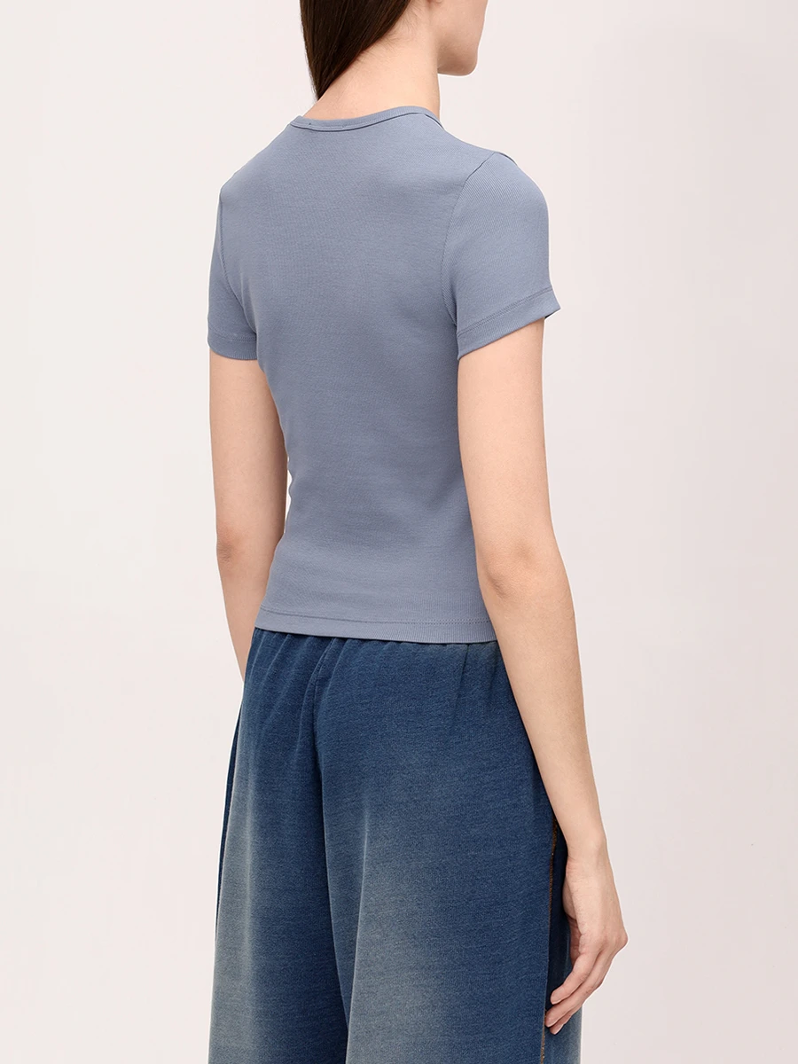 Футболка хлопковая DIESEL A14961-0EJAI-89M Голубой  Фото 3