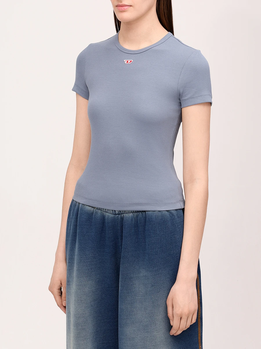 Футболка хлопковая DIESEL A14961-0EJAI-89M Голубой  Фото 4