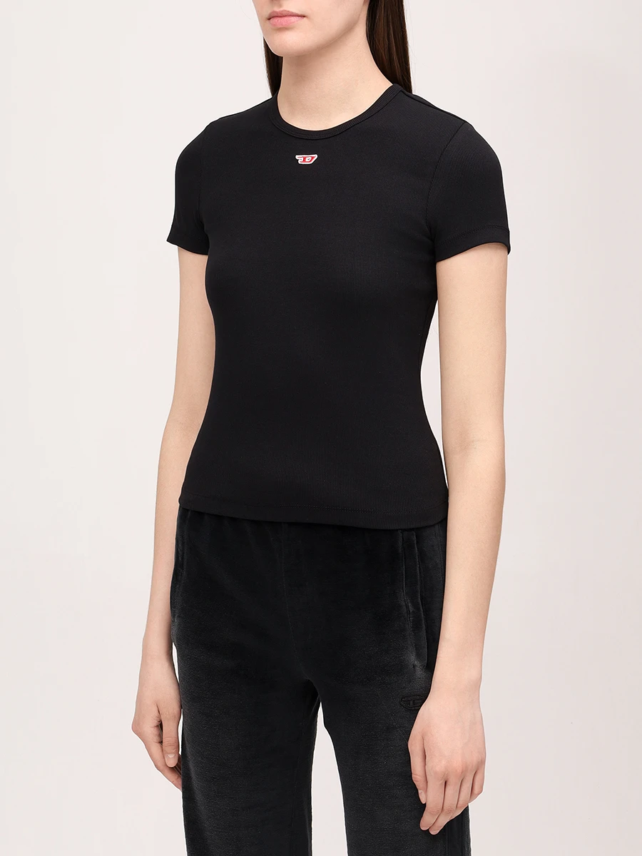 Футболка хлопковая DIESEL A14961-0EJAI-9XX Черный  Фото 4