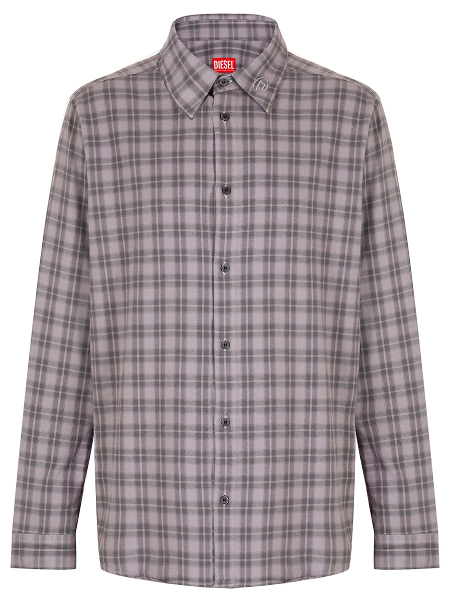 Рубашка Regular Fit из хлопка и вискозы DIESEL A16215-0TKAG-9DTA Клетка 