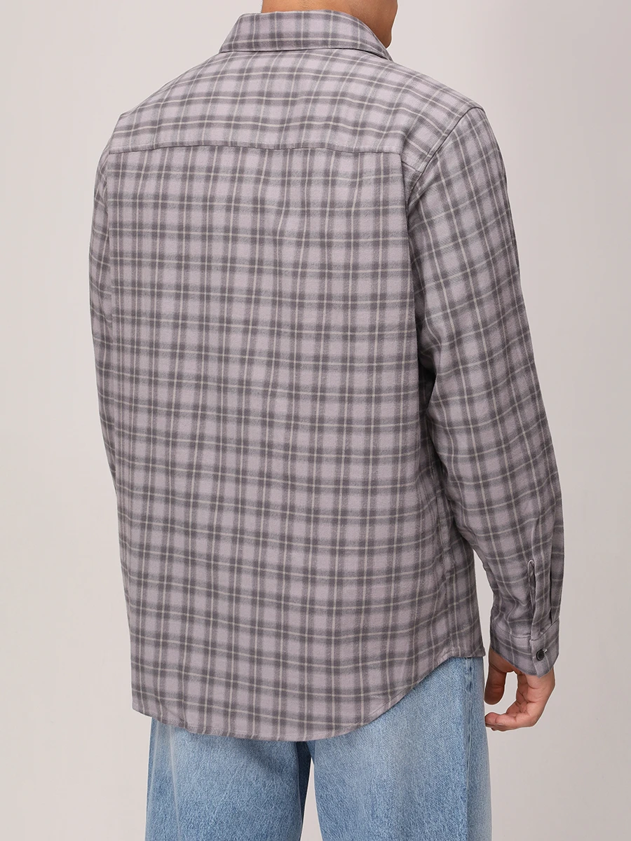 Рубашка Regular Fit из хлопка и вискозы DIESEL A16215-0TKAG-9DTA Клетка  Фото 3