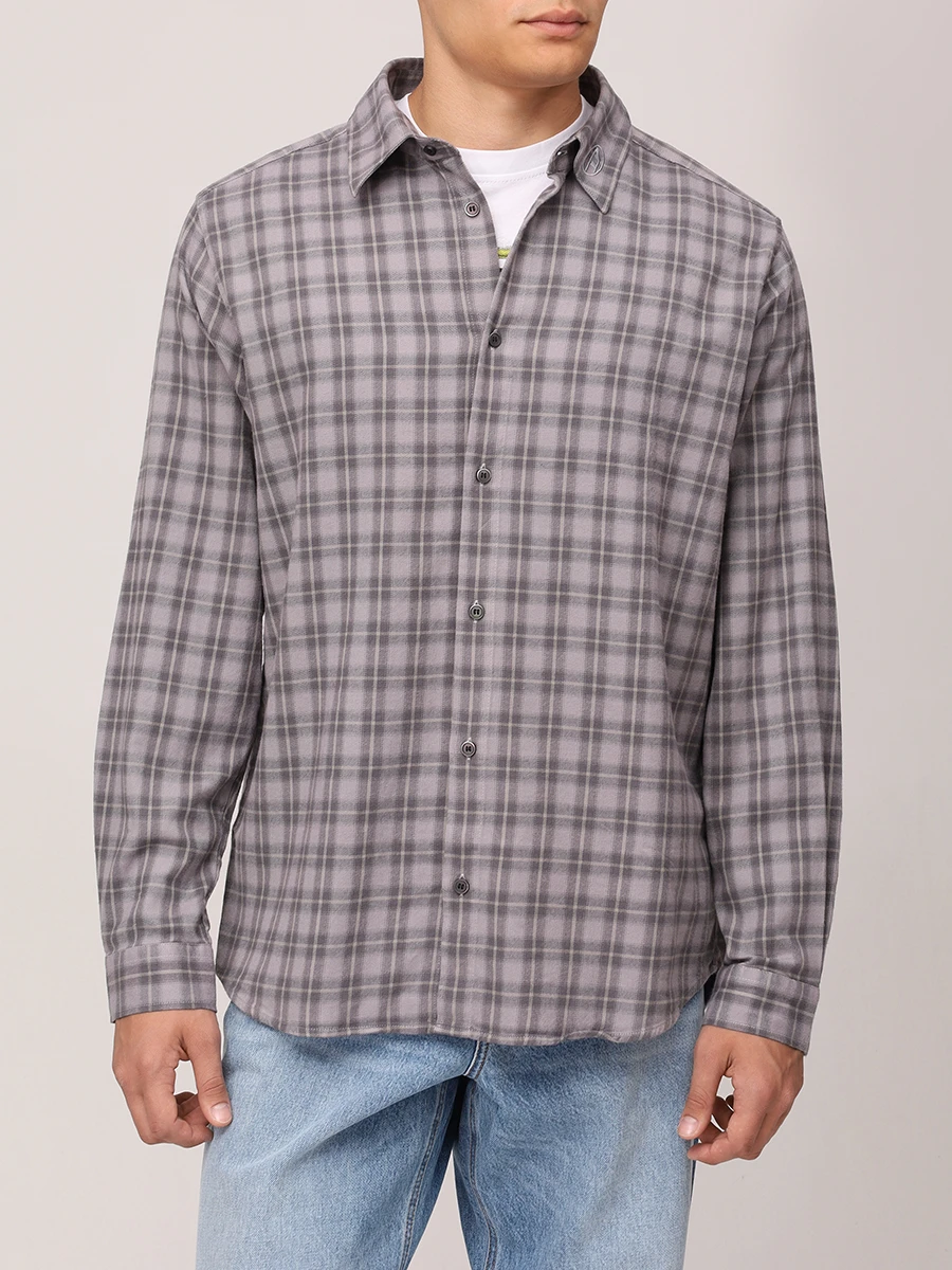 Рубашка Regular Fit из хлопка и вискозы DIESEL A16215-0TKAG-9DTA Клетка  Фото 4