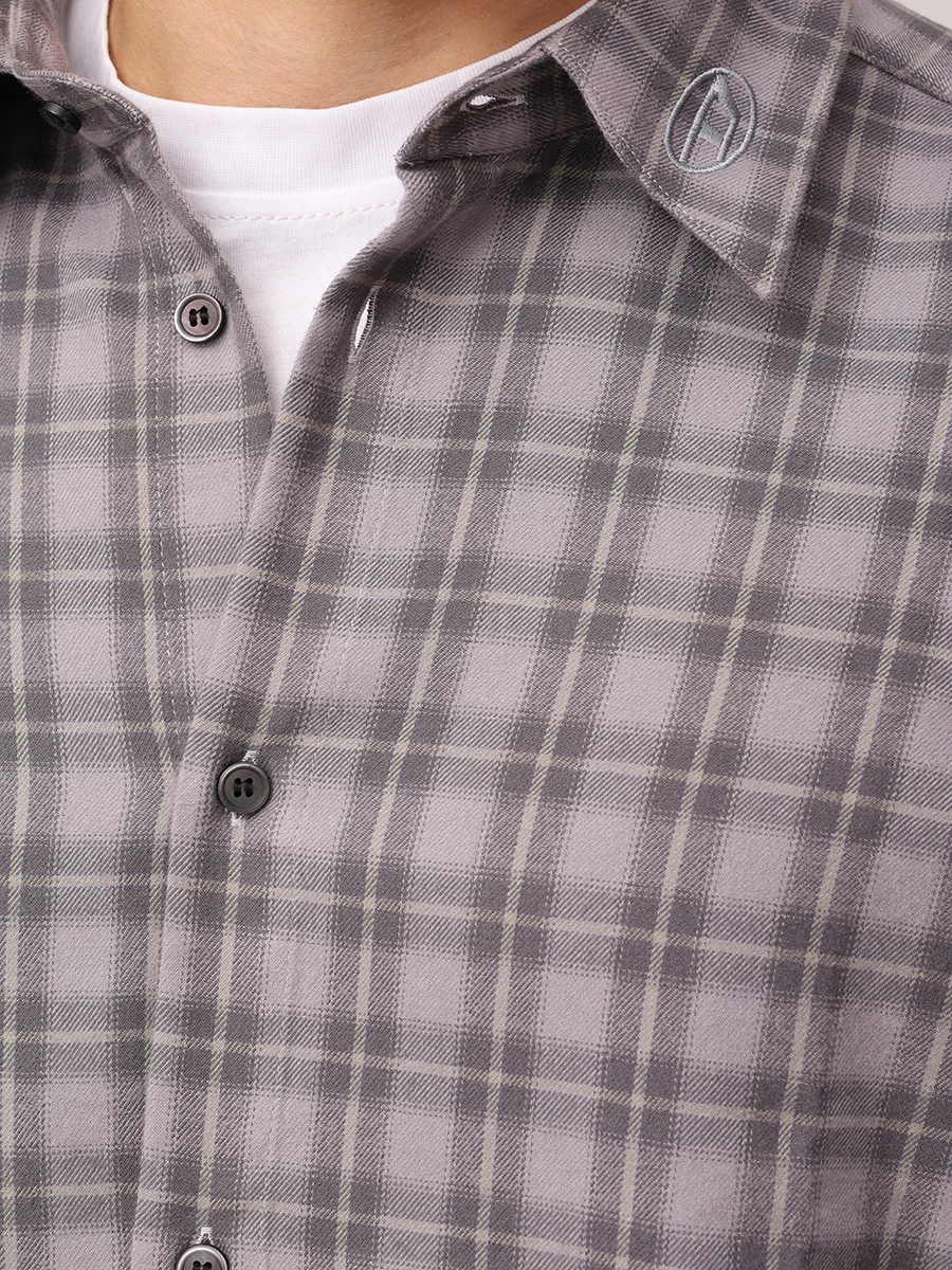 Рубашка Regular Fit из хлопка и вискозы DIESEL A16215-0TKAG-9DTA Клетка  Фото 5