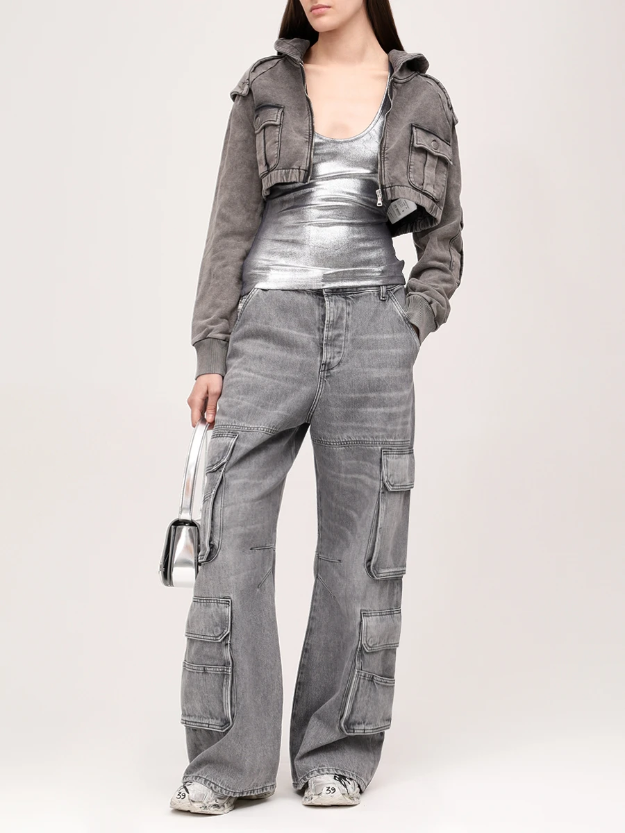

Джинсы-карго Loose Fit хлопковые, Серый, A13316-0DCBE-02