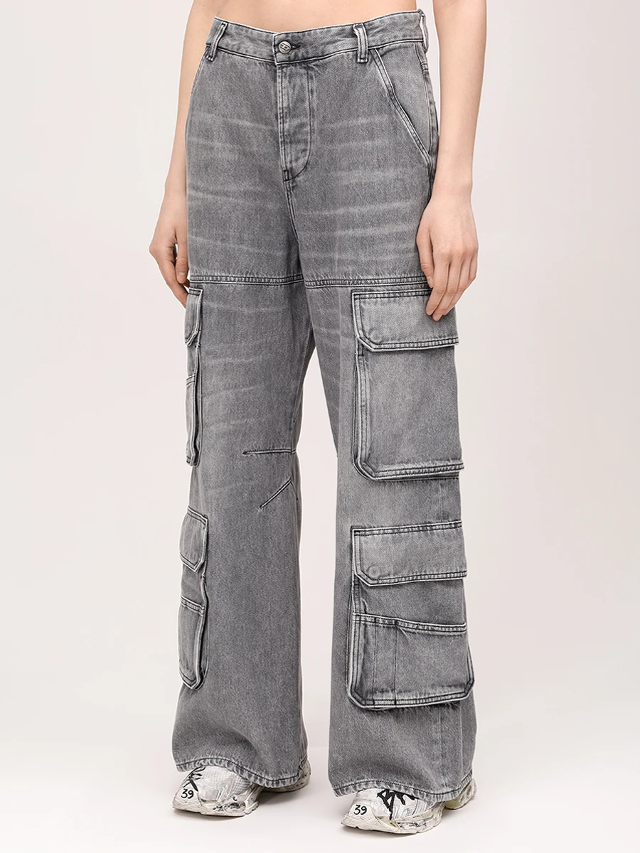 Джинсы-карго Loose Fit хлопковые DIESEL A13316-0DCBE-02 Серый  Фото 4