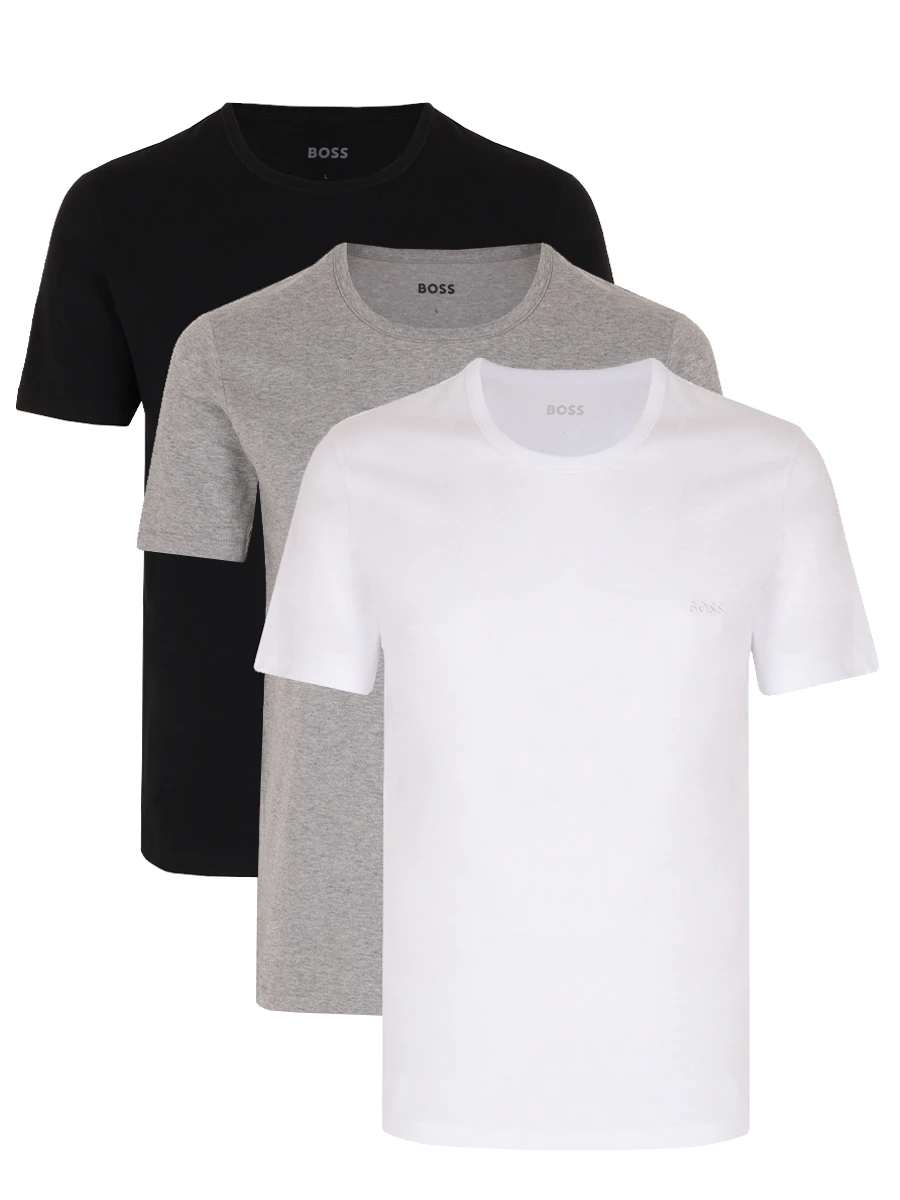 Набор из трех хлопковых футболок Regular Fit BOSS 50475284/999 Черный 