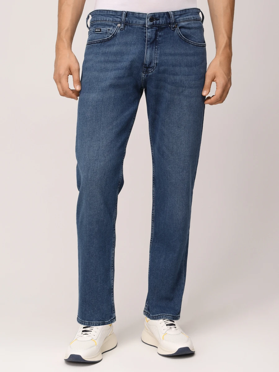 Джинсы Regular Fit хлопковые BOSS 50524015/416 Синий  Фото 4