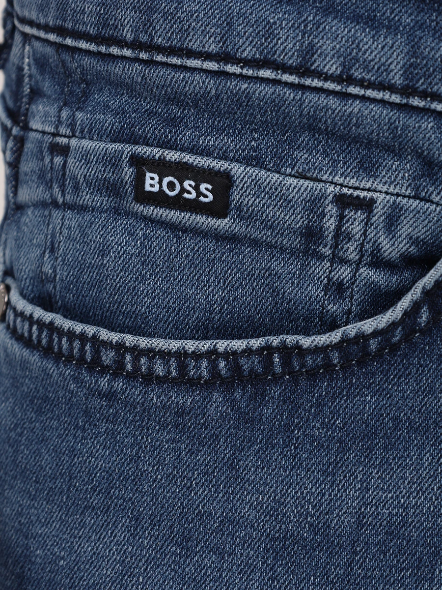 Джинсы Regular Fit хлопковые BOSS 50524015/416 Синий  Фото 6