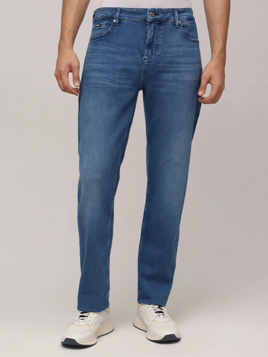 Джинсы Regular Fit хлопковые BOSS 50520854/420 Синий  Фото 4