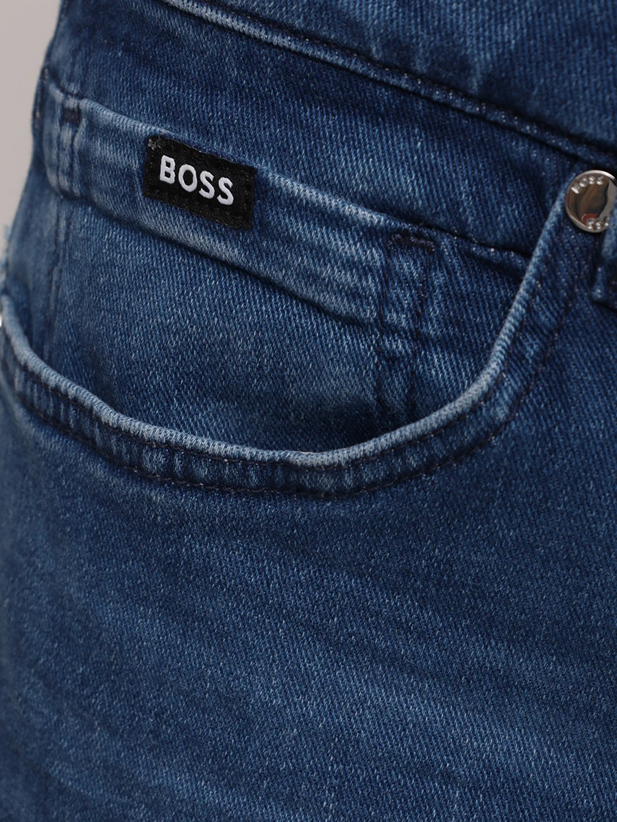 Джинсы Regular Fit хлопковые BOSS 50520854/420 Синий  Фото 6