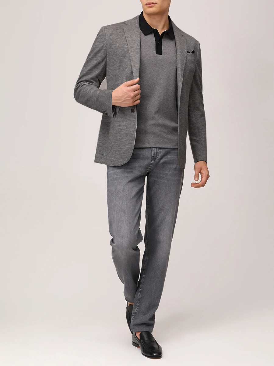 Джинсы Regular Fit хлопковые BOSS 50520852/030 Серый  Фото 2
