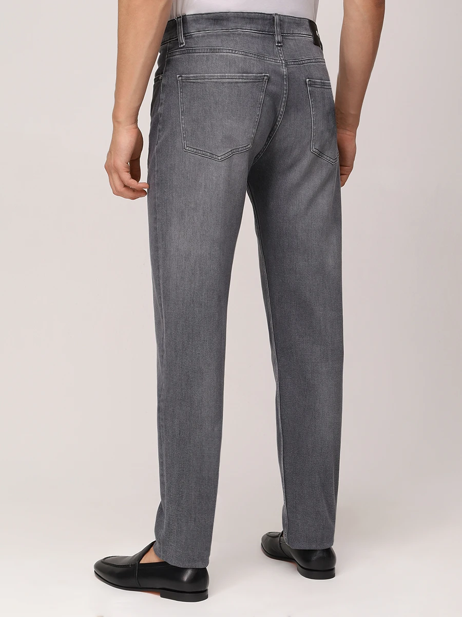 Джинсы Regular Fit хлопковые BOSS 50520852/030 Серый  Фото 3