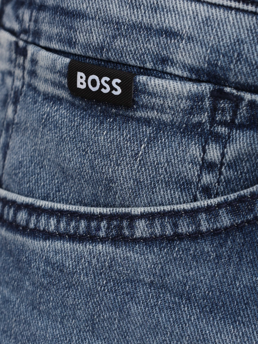 Джинсы Regular Fit хлопковые BOSS 50532595/418 Голубой  Фото 6