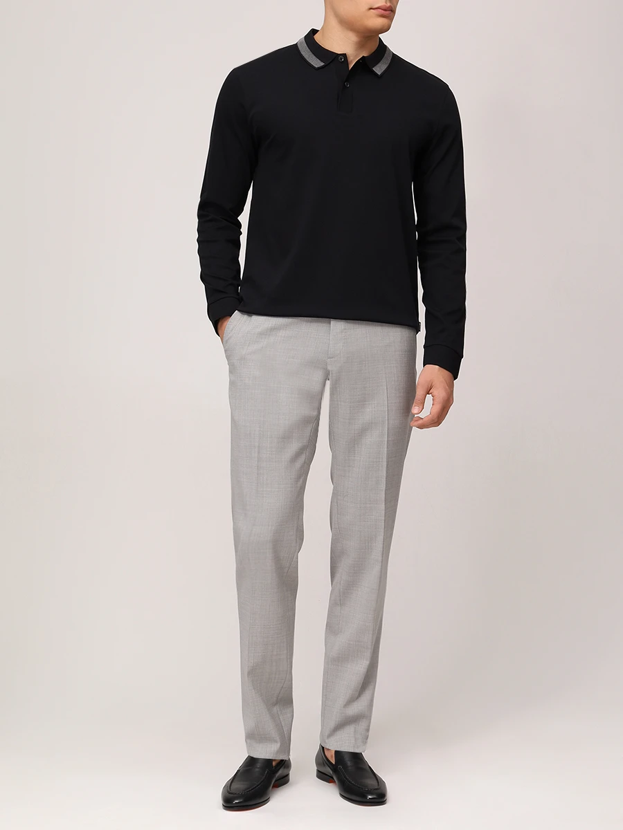Поло Slim Fit хлопковое BOSS 50531787/001 Черный  Фото 2