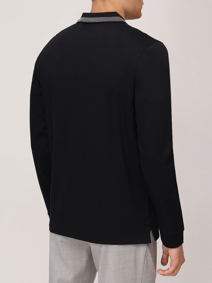 Поло Slim Fit хлопковое BOSS 50531787/001 Черный  Фото 3