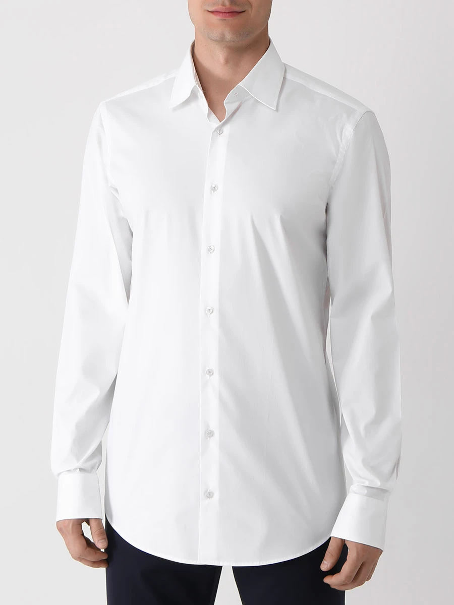 Рубашка Regular Fit хлопковая BOSS 50473265/100 Белый  Фото 4