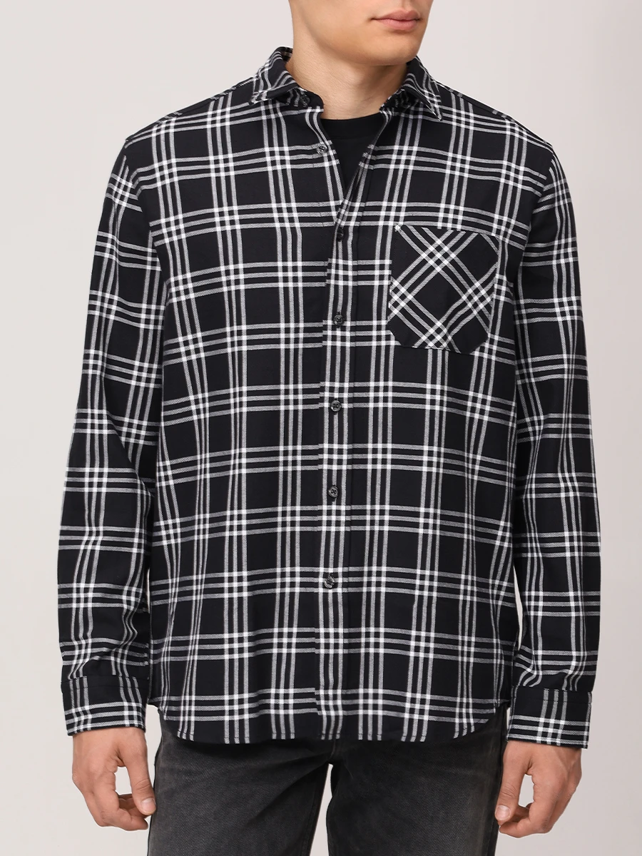 Рубашка Straight Fit хлопковая HUGO 50534853/001 Клетка  Фото 4