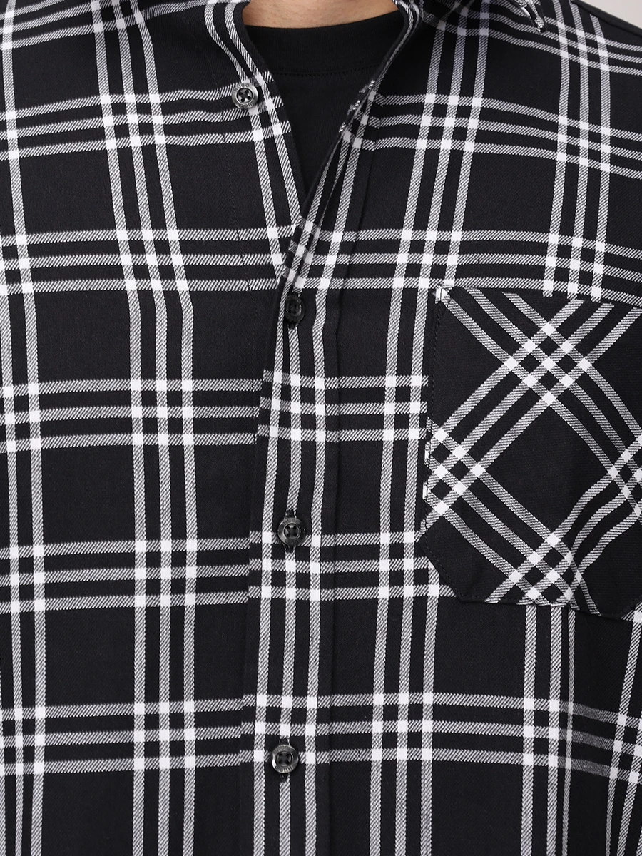 Рубашка Straight Fit хлопковая HUGO 50534853/001 Клетка  Фото 5