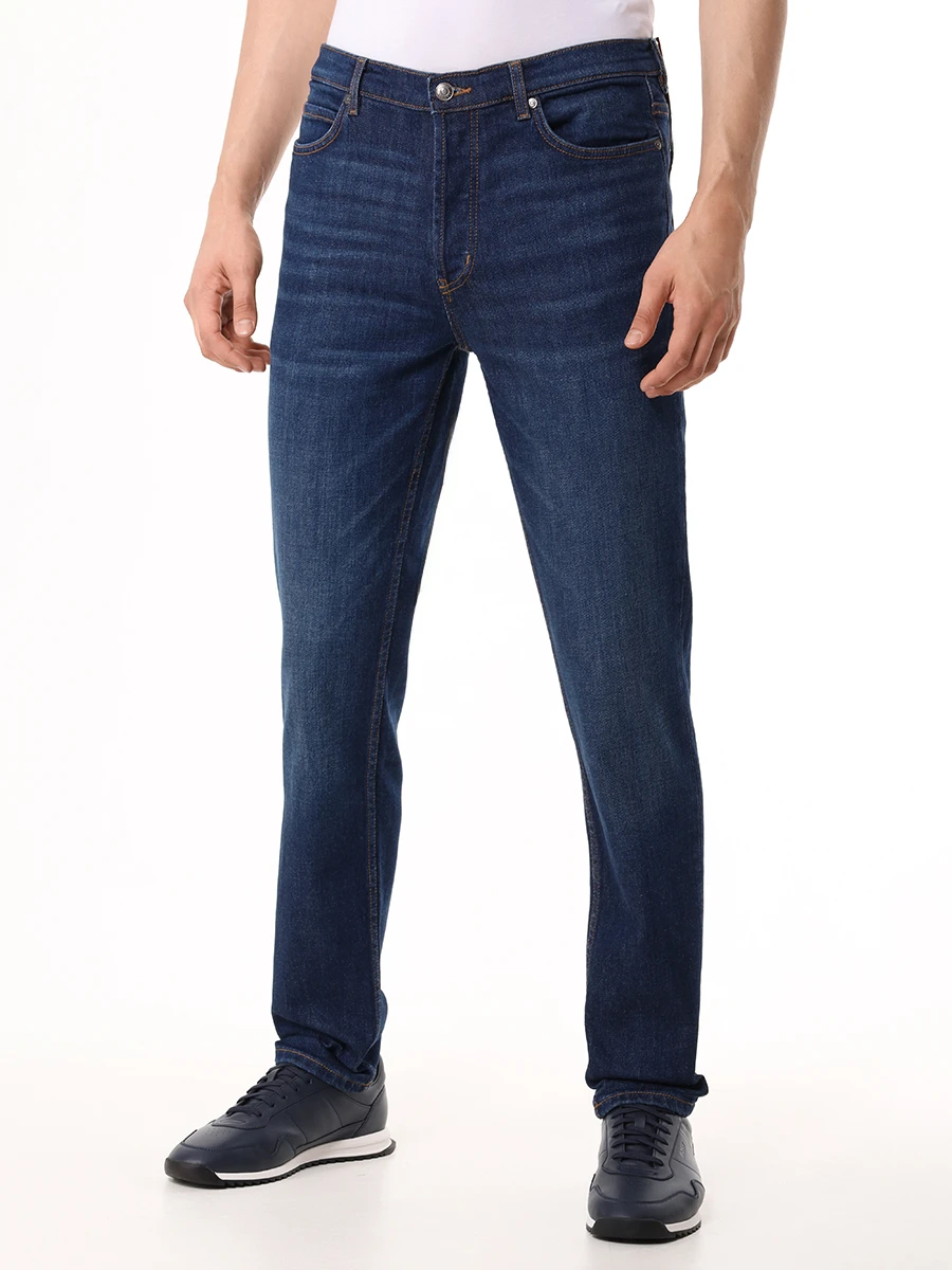 Джинсы Tapered Fit хлопковые HUGO 50517544/409 Синий  Фото 4