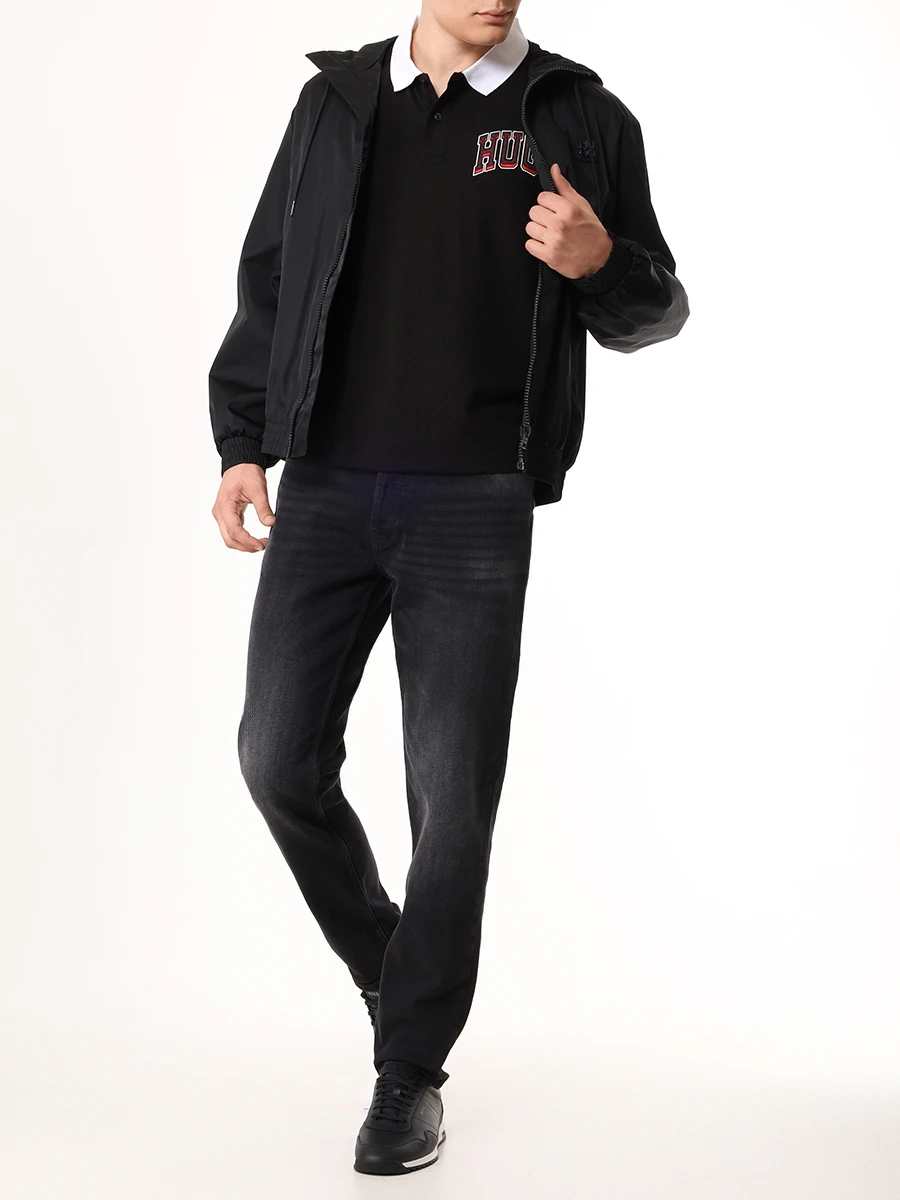 Джинсы Tapered Fit хлопковые HUGO 50517492/005 Серый  Фото 2