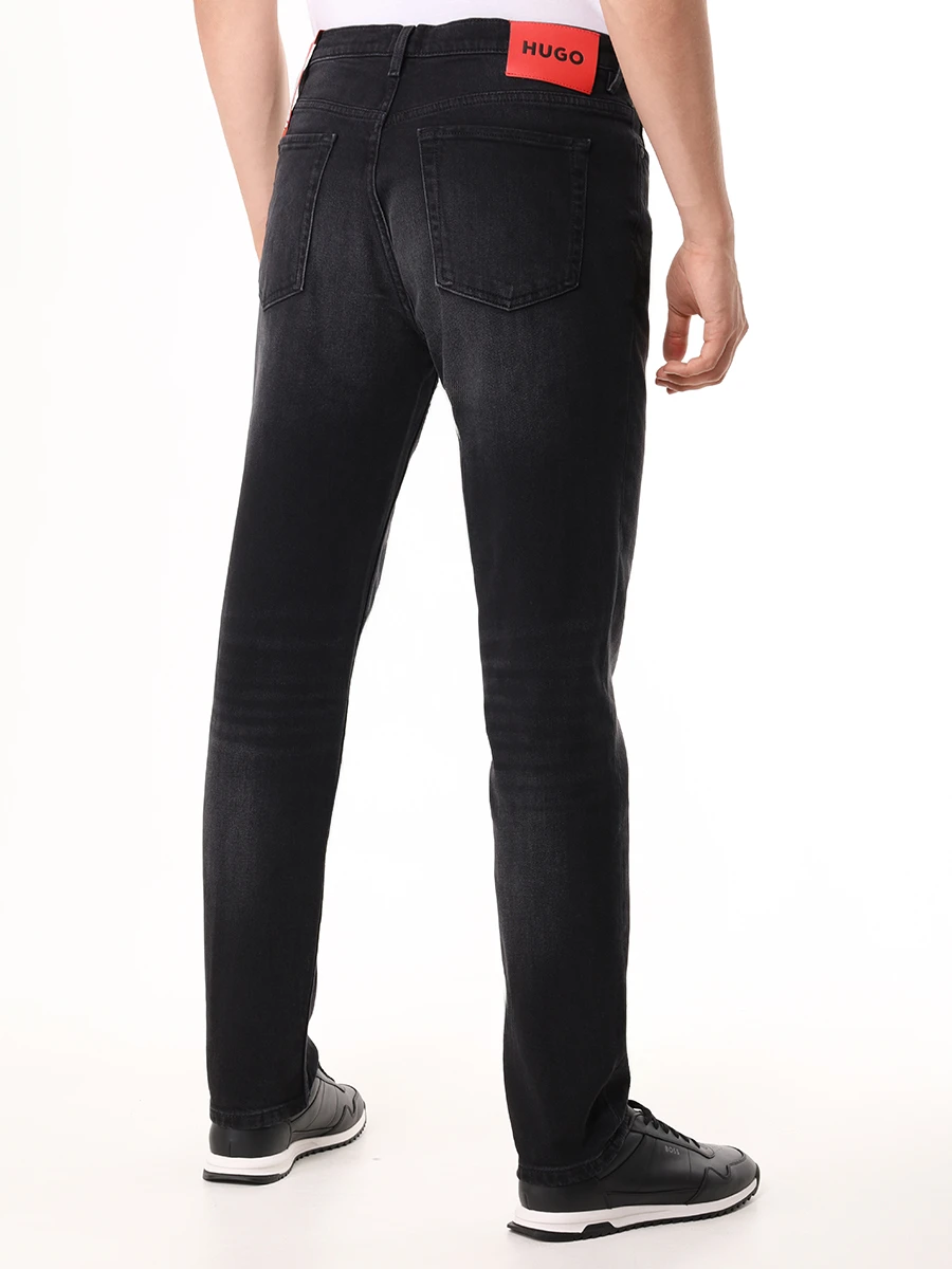 Джинсы Tapered Fit хлопковые HUGO 50517492/005 Серый  Фото 3