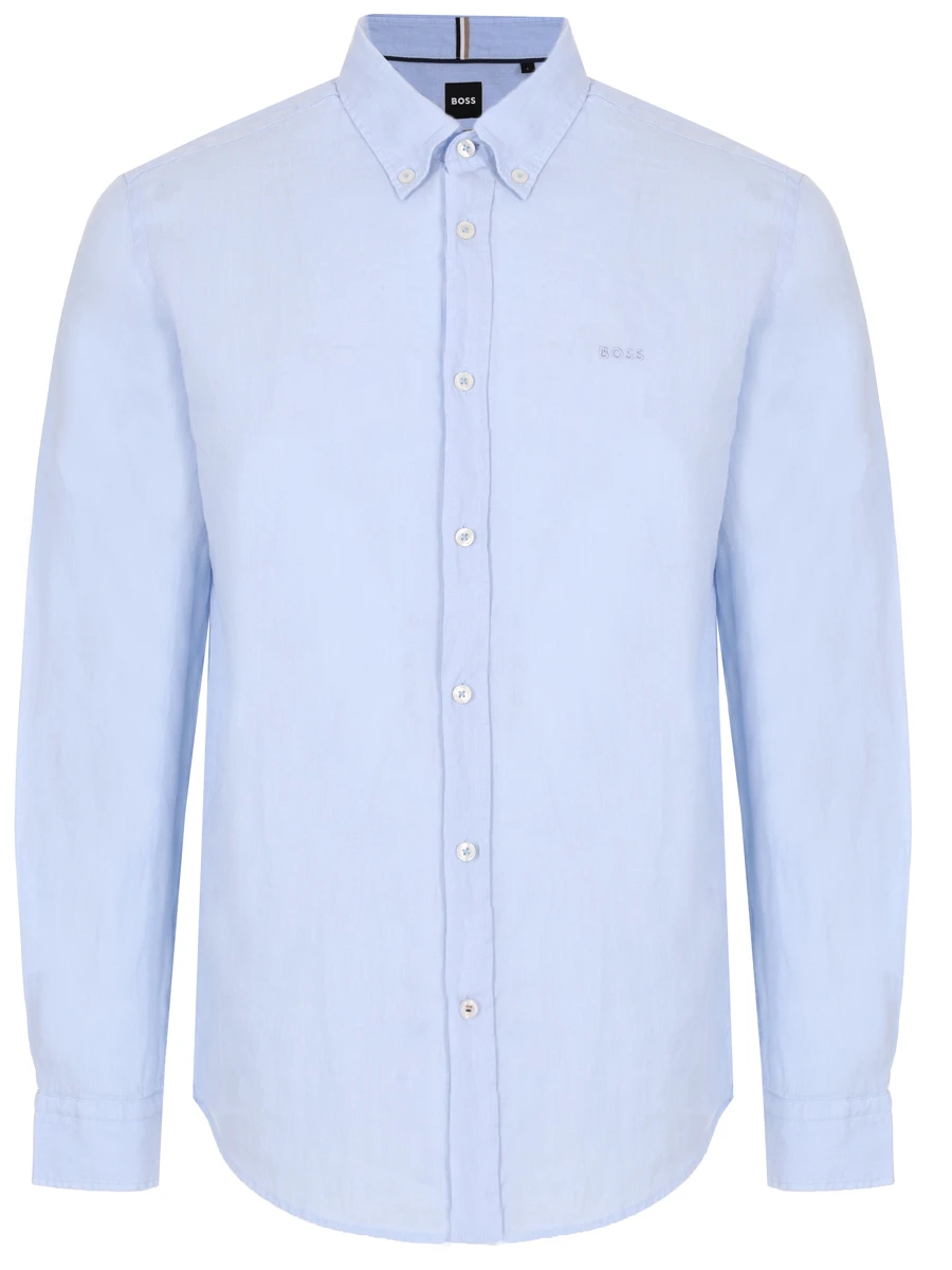 

Рубашка Slim Fit льняная, Голубой, 50520283/450