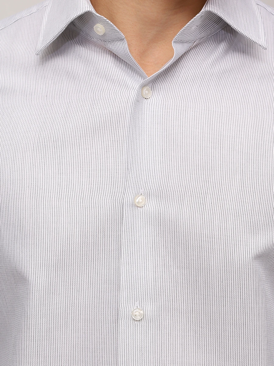 Рубашка Slim Fit хлопковая BOSS 50533040/001 Полоска  Фото 5