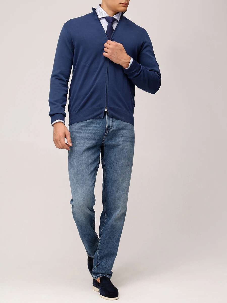 Рубашка Casual Fit хлопковая BOSS 50533712/425 Голубой  Фото 2