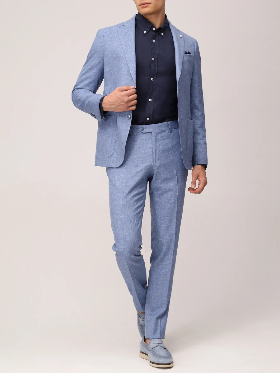 

Рубашка Slim Fit льняная, Синий, 50520283/404