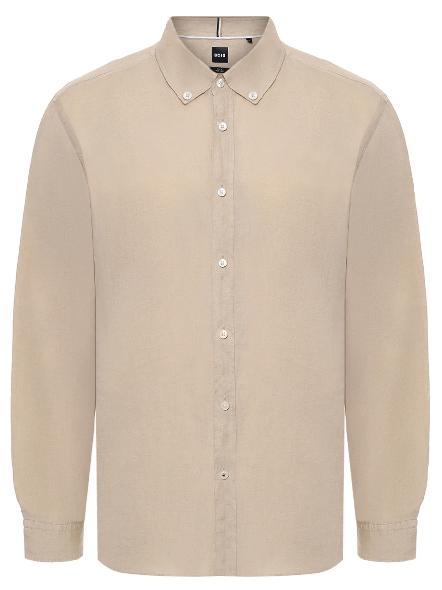 Рубашка Slim Fit льняная BOSS 50520283/275 Бежевый 