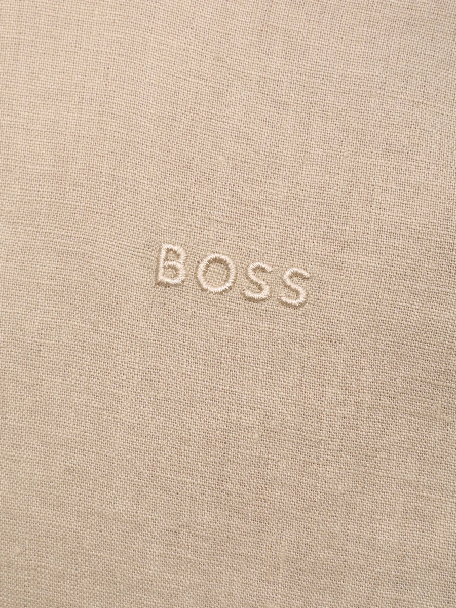 Рубашка Slim Fit льняная BOSS 50520283/275 Бежевый  Фото 6