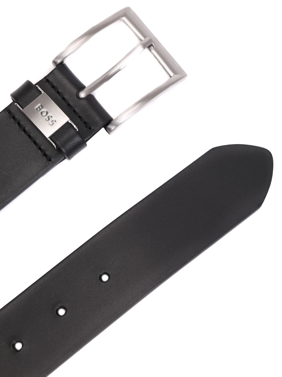 Ремень кожаный BOSS 50475116/001 Черный  Фото 3
