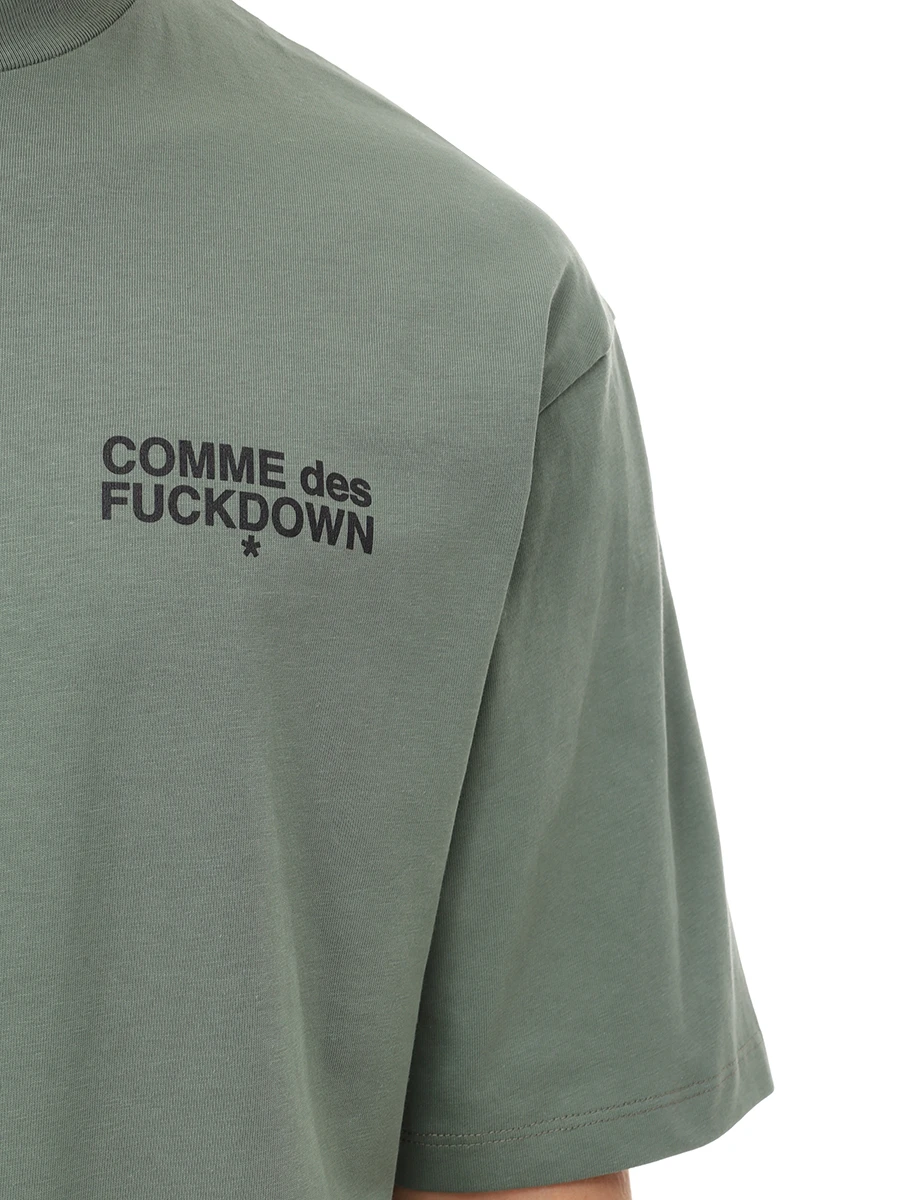 Футболка хлопковая COMME DES FUCKDOWN CFABM01509 MUSCHIO Хаки  Фото 5