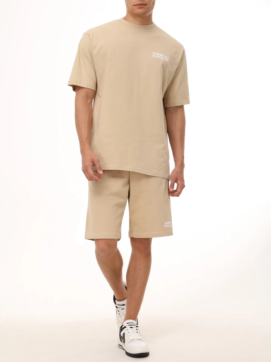 Футболка хлопковая COMME DES FUCKDOWN CFABM01509 SAFARI Бежевый  Фото 2