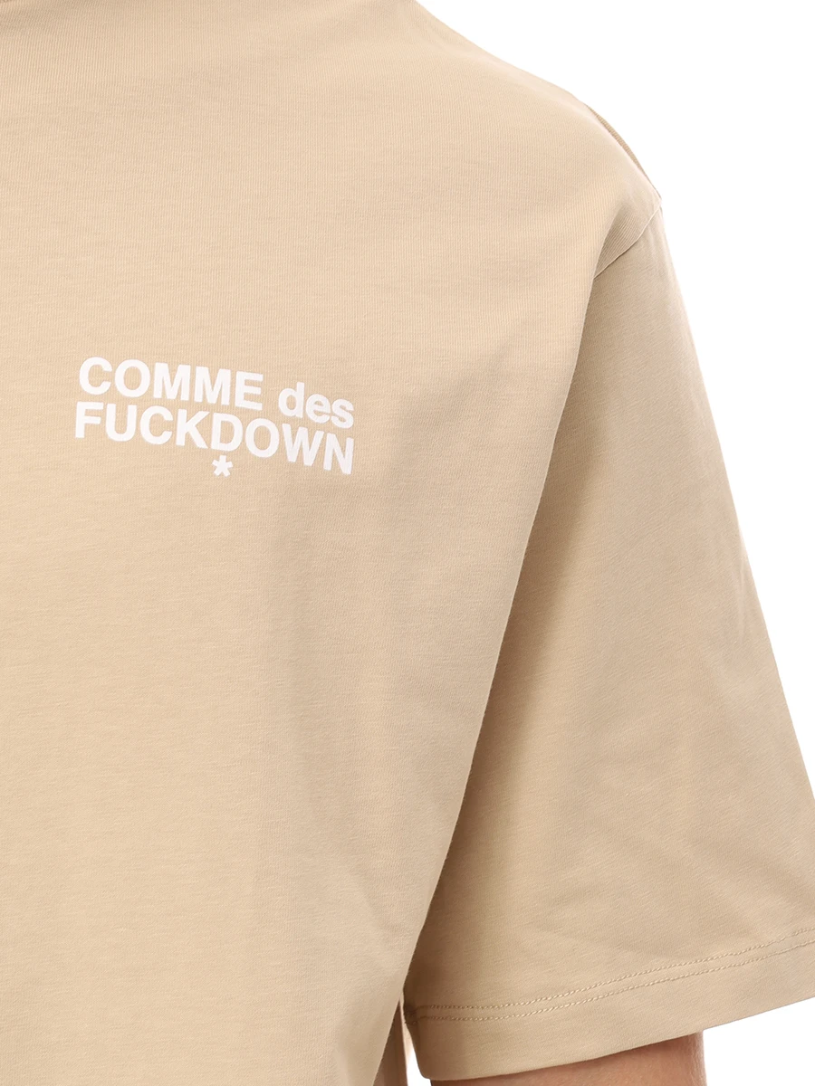 Футболка хлопковая COMME DES FUCKDOWN CFABM01509 SAFARI Бежевый  Фото 5