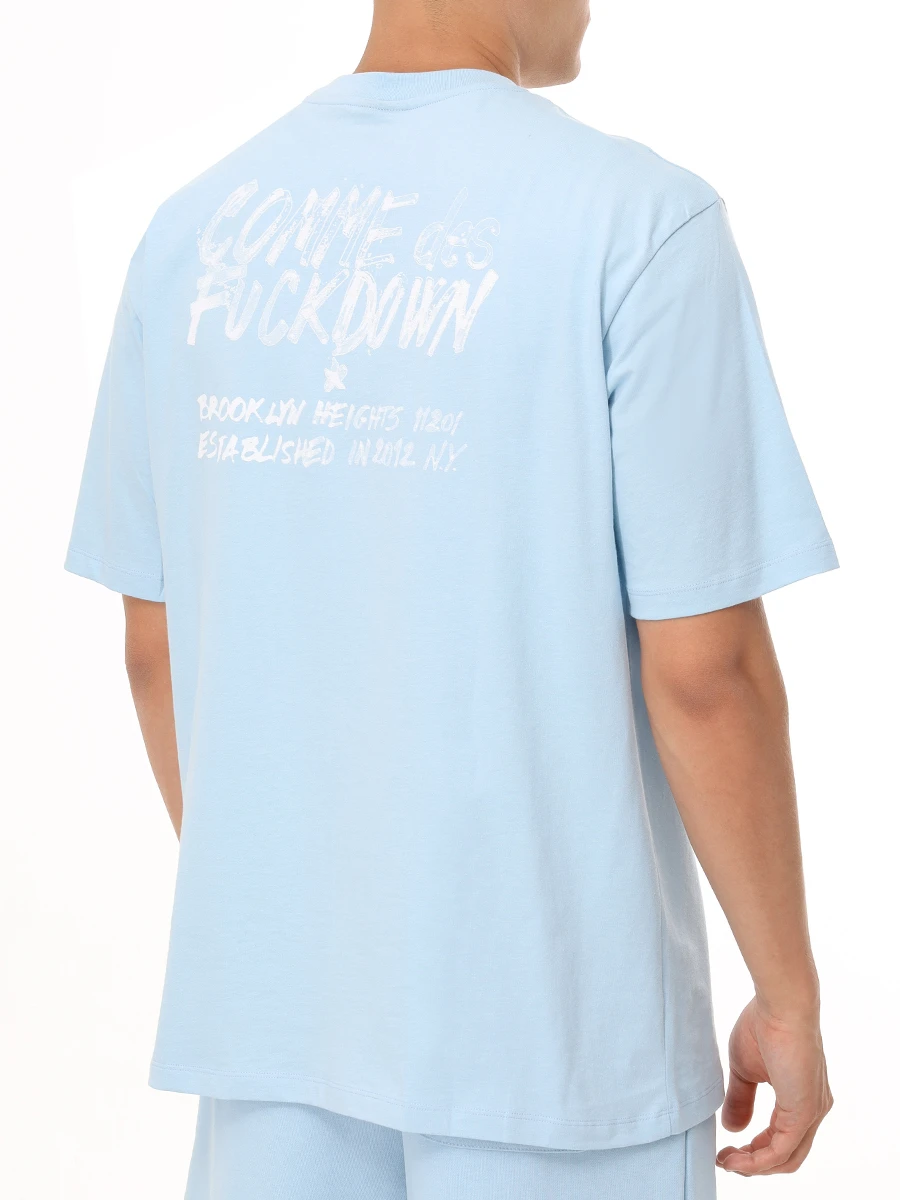 Футболка хлопковая COMME DES FUCKDOWN CFABM01522 CIELO Голубой  Фото 3