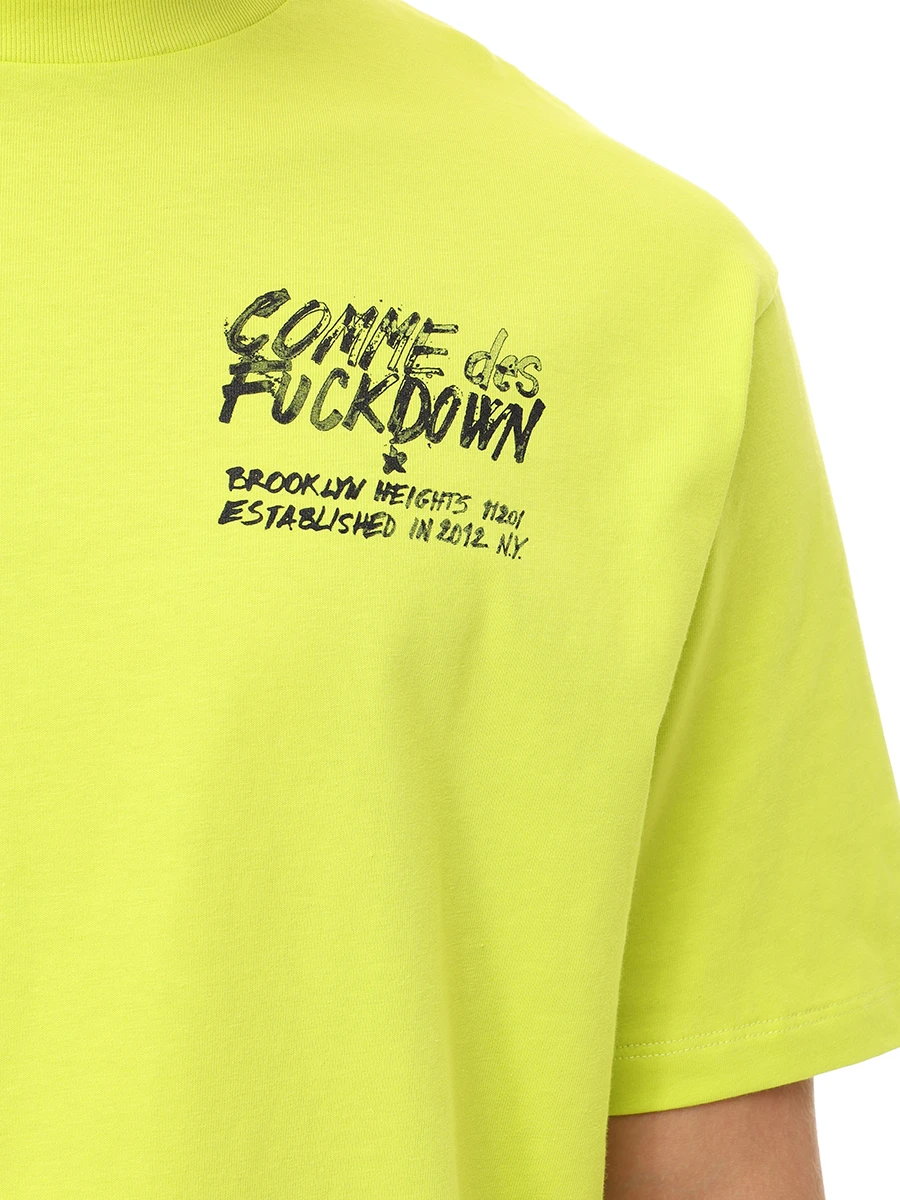 Футболка хлопковая COMME DES FUCKDOWN CFABM01522 LIME Зеленый  Фото 5