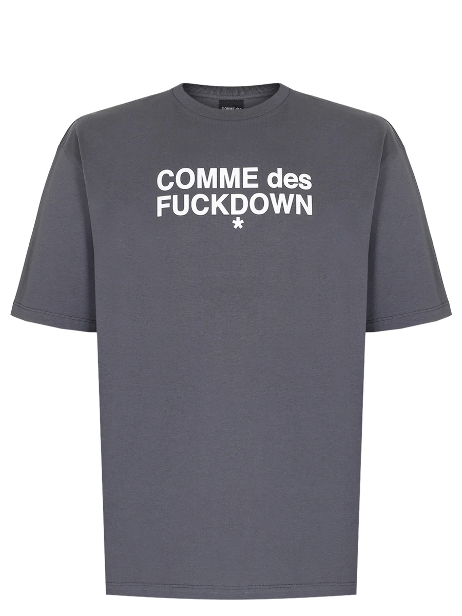 Футболка хлопковая COMME DES FUCKDOWN CFABM01504 FERRO Темно - Серый 