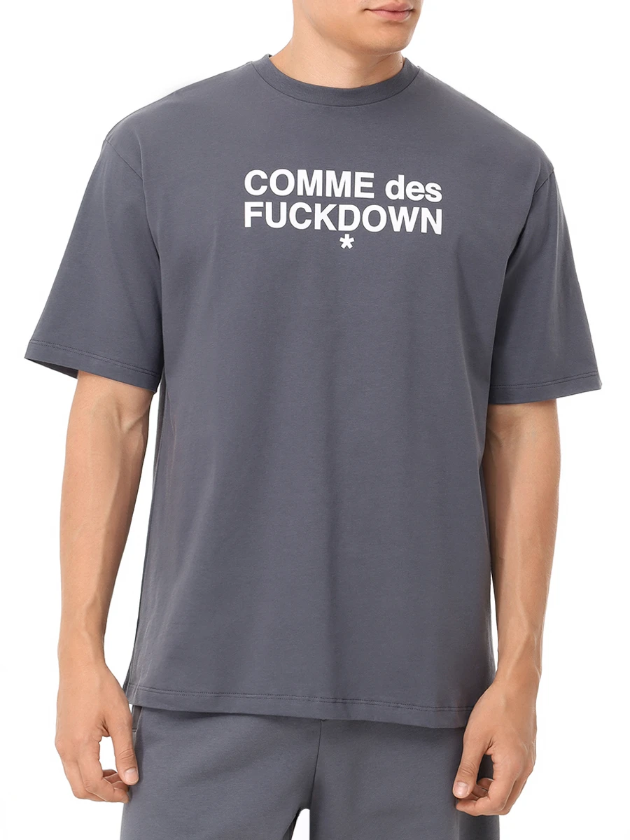 Футболка хлопковая COMME DES FUCKDOWN CFABM01504 FERRO Темно - Серый  Фото 4