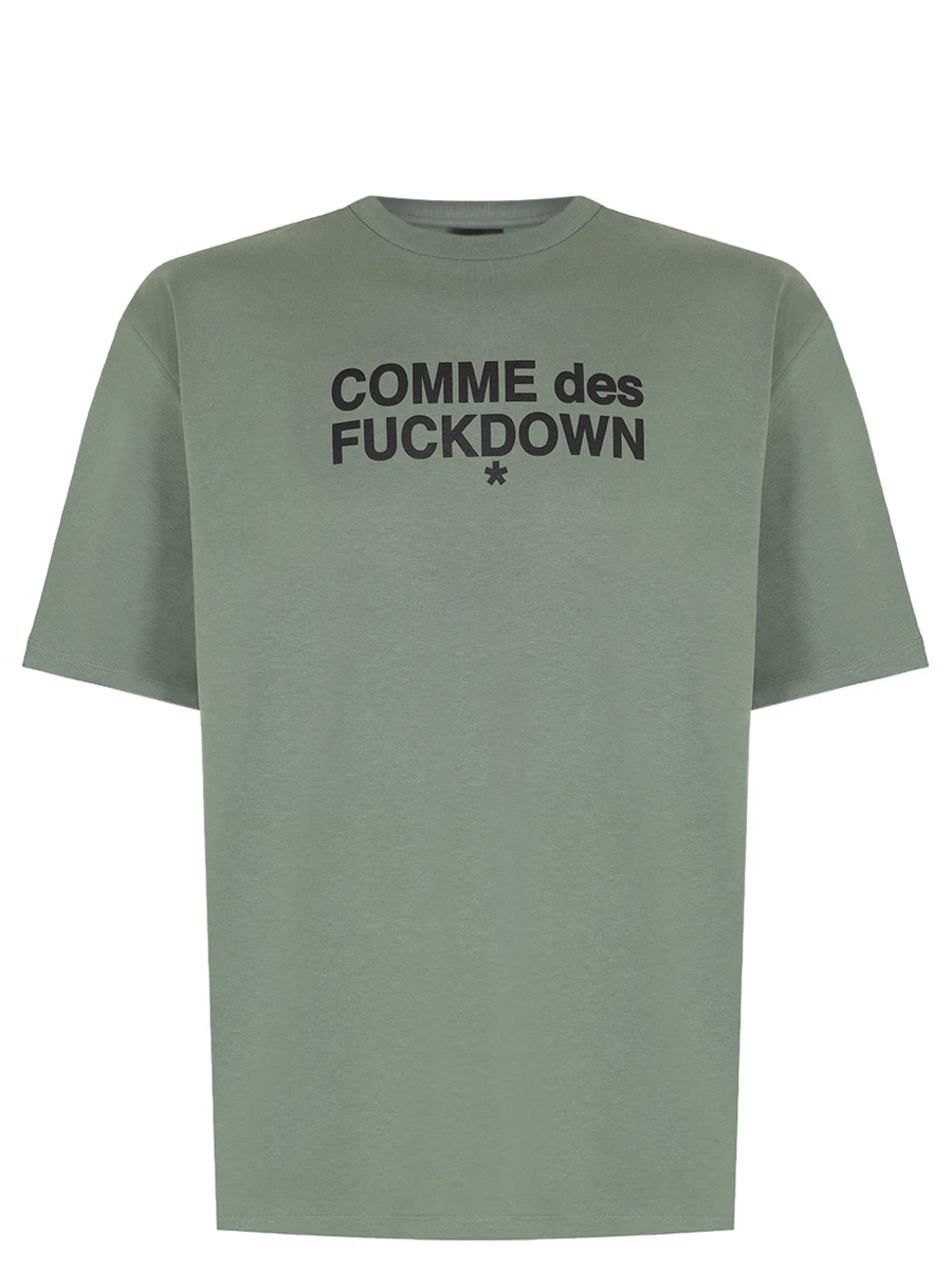 Футболка хлопковая COMME DES FUCKDOWN CFABM01504 MUSCHIO Хаки 
