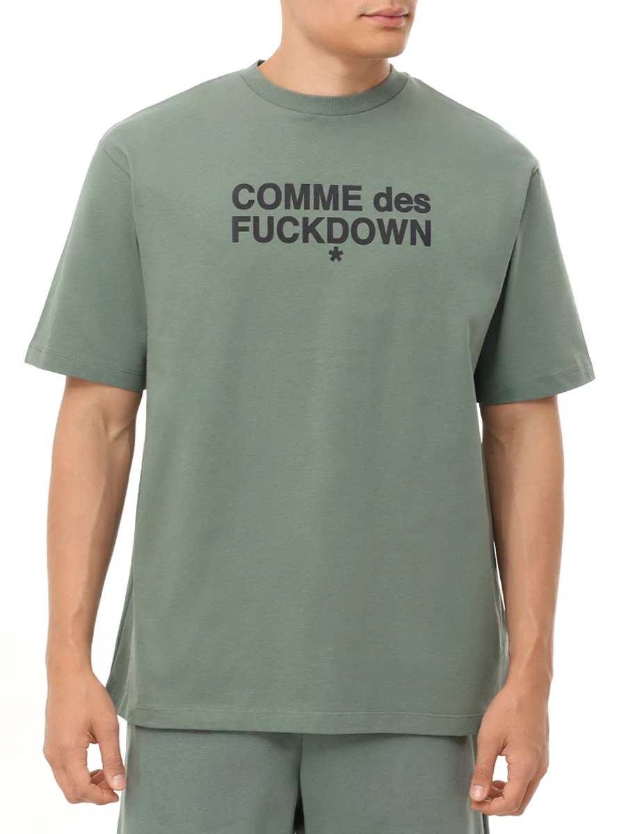 Футболка хлопковая COMME DES FUCKDOWN CFABM01504 MUSCHIO Хаки  Фото 4