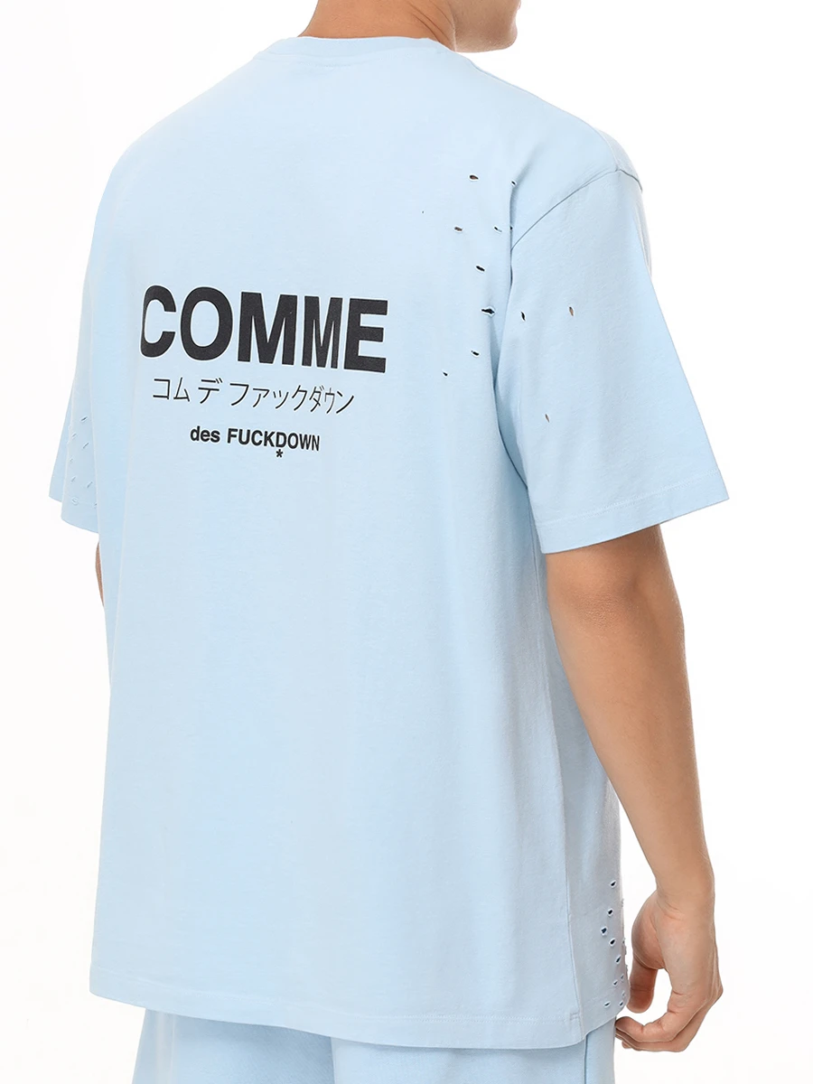 Футболка хлопковая COMME DES FUCKDOWN CFABM01532 CIELO Голубой  Фото 3
