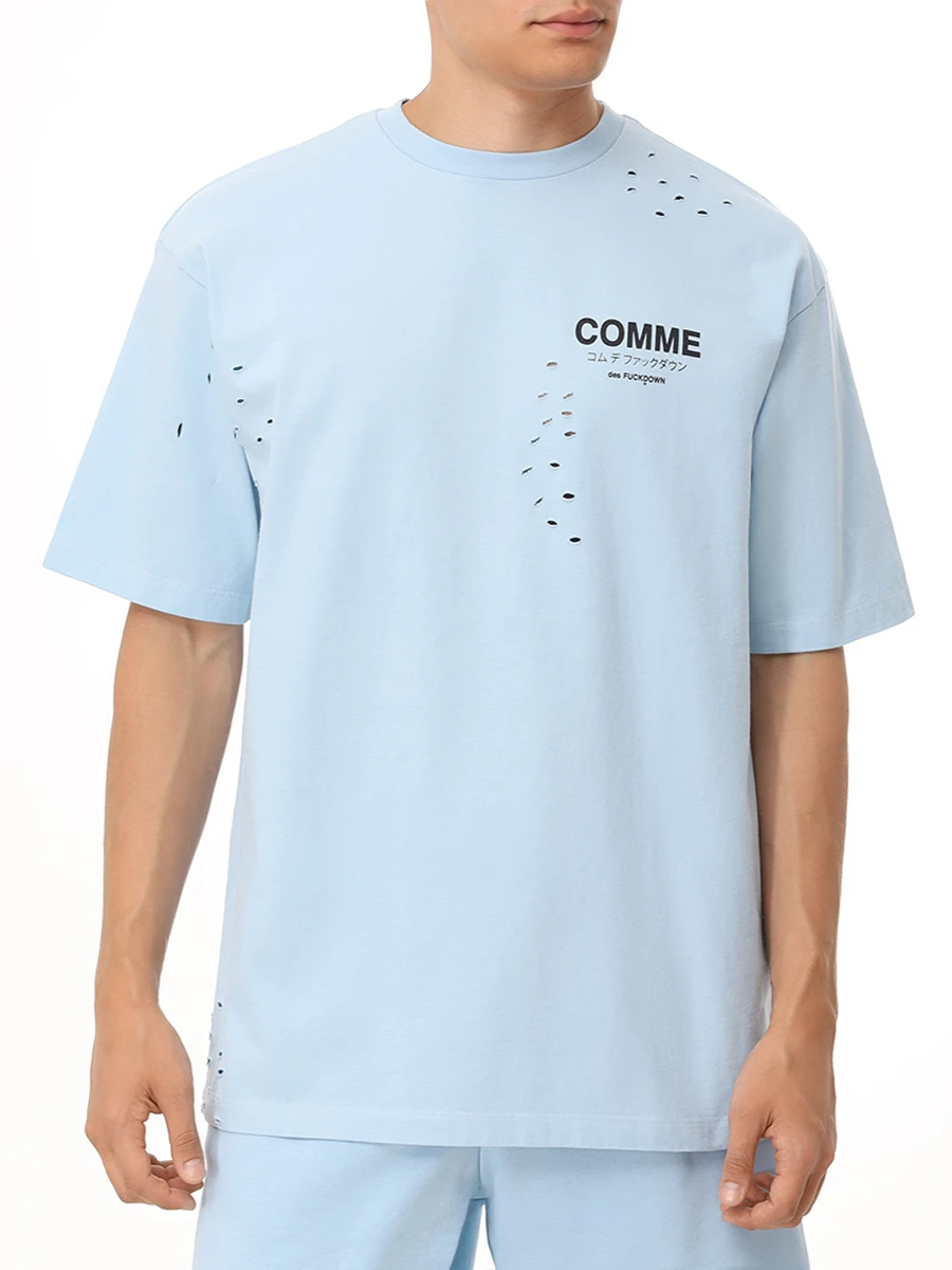 Футболка хлопковая COMME DES FUCKDOWN CFABM01532 CIELO Голубой  Фото 4