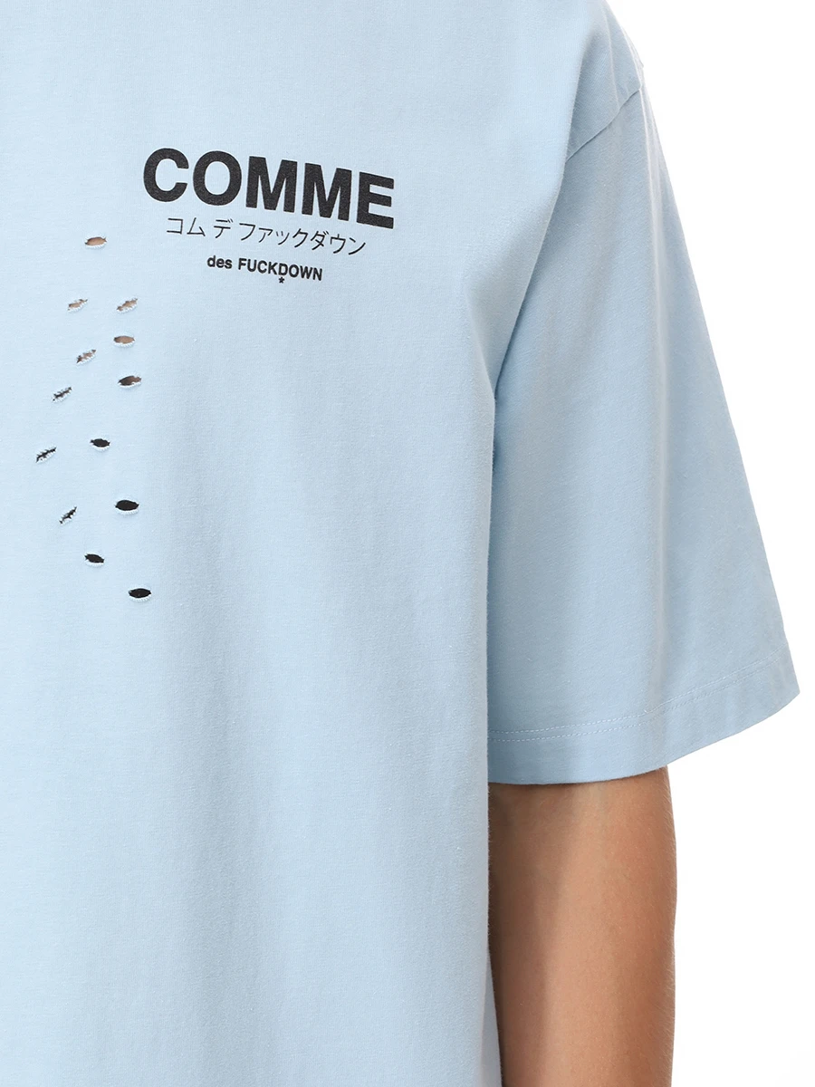 Футболка хлопковая COMME DES FUCKDOWN CFABM01532 CIELO Голубой  Фото 5