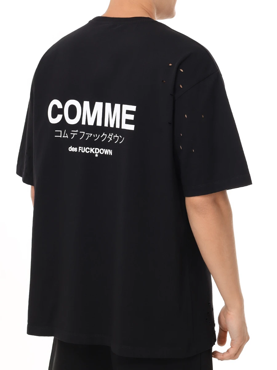 Футболка хлопковая COMME DES FUCKDOWN CFABM01532 NERO Черный  Фото 3