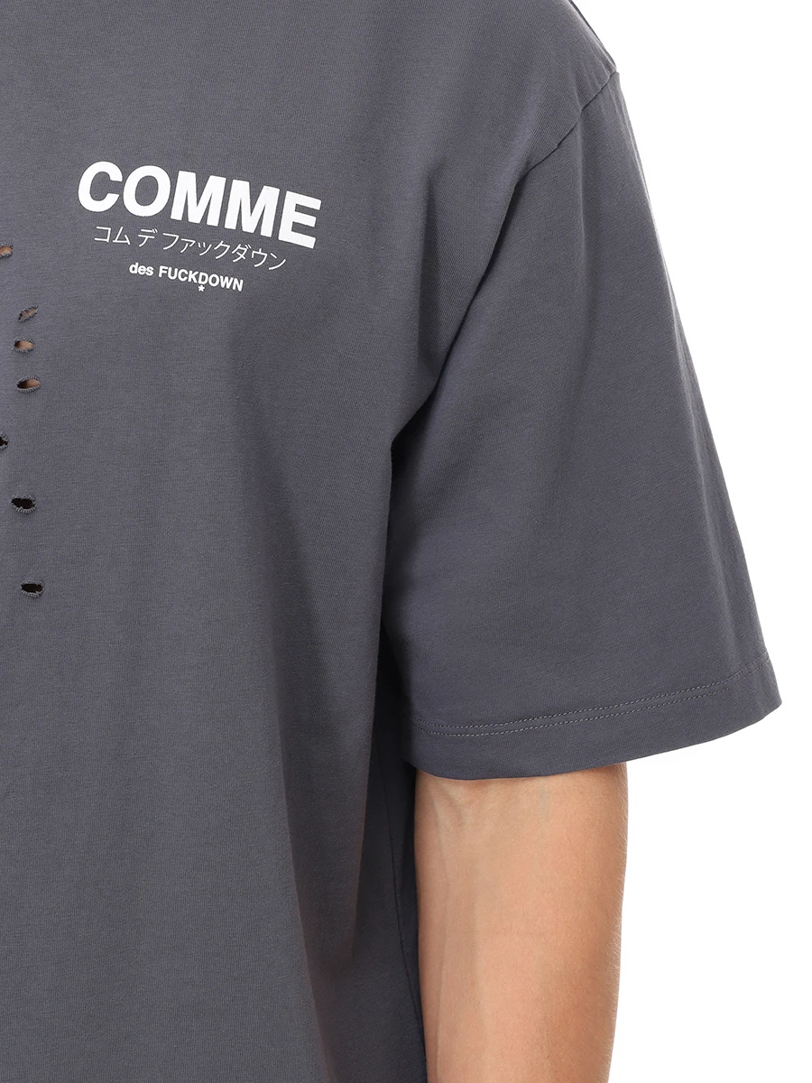 Футболка хлопковая COMME DES FUCKDOWN CFABM01532 FERRO Темно - Серый  Фото 5