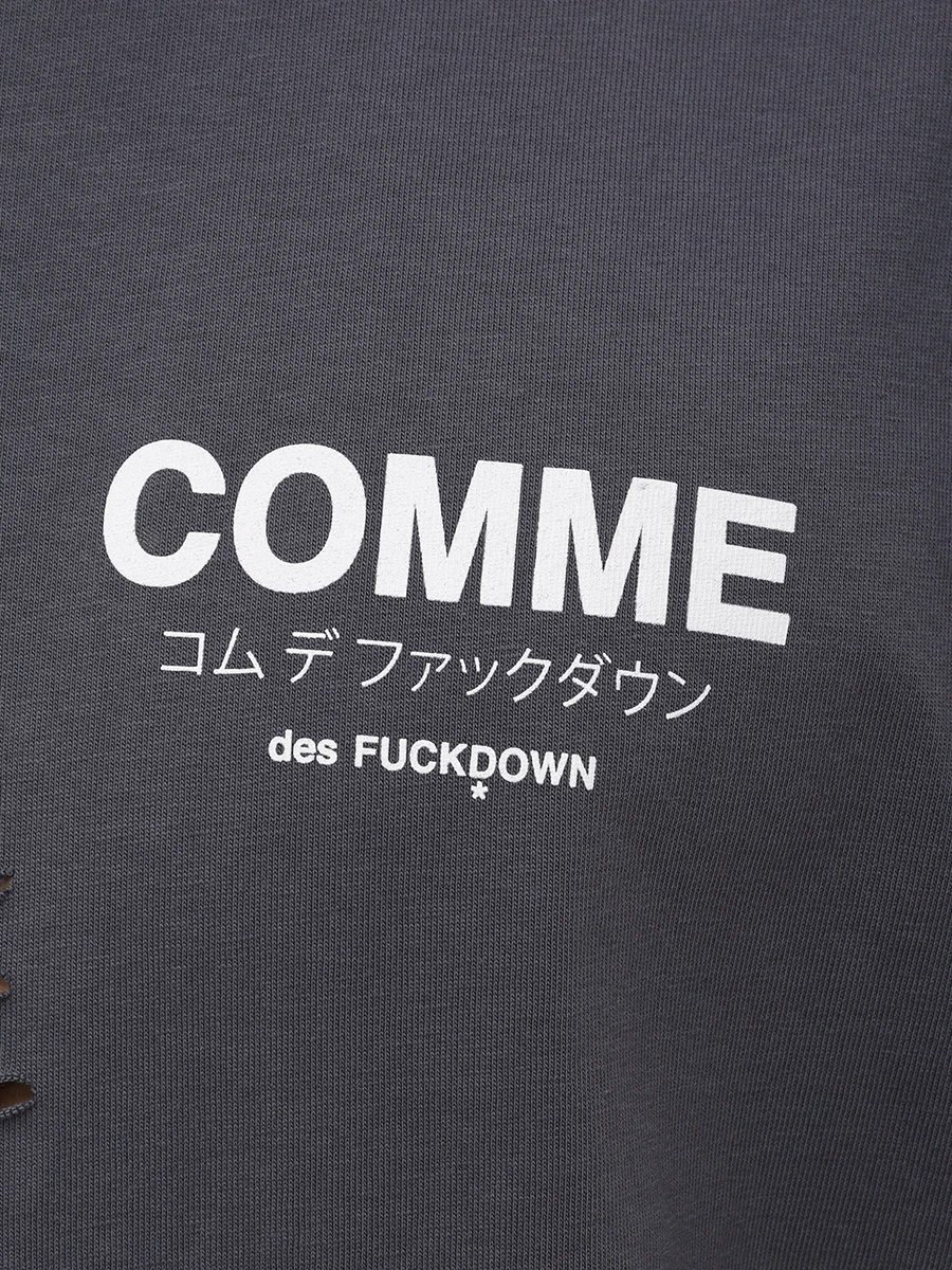 Футболка хлопковая COMME DES FUCKDOWN CFABM01532 FERRO Темно - Серый  Фото 6
